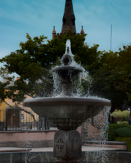 A water feature employed for reducing noise.