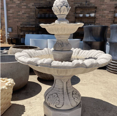 A water feature made of durable concrete construction