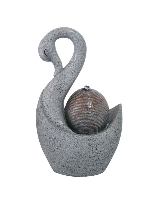 Pyra - Swan Sphere Lighting Water Feature Fountain 48cm