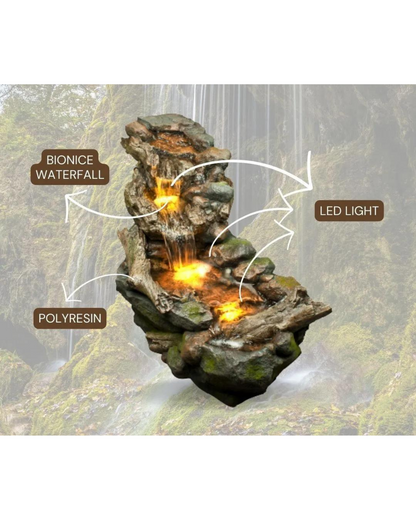 Splash - Cascading Lighting Waterfall Rock Water Feature