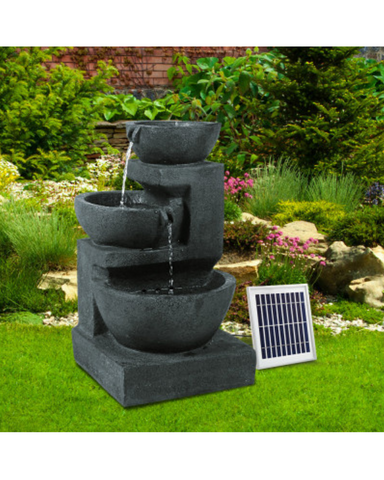 Spira - Solar 3 Bowl Lighting Water Feature Fountain