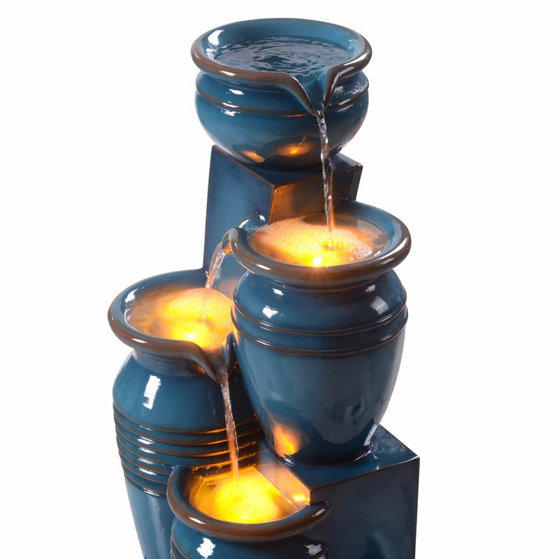 Efflux - Solar 4 Tier  Bowls Lighting Water Feature