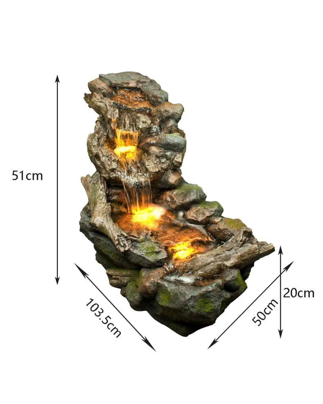 Splash - Cascading Lighting Waterfall Rock Water Feature