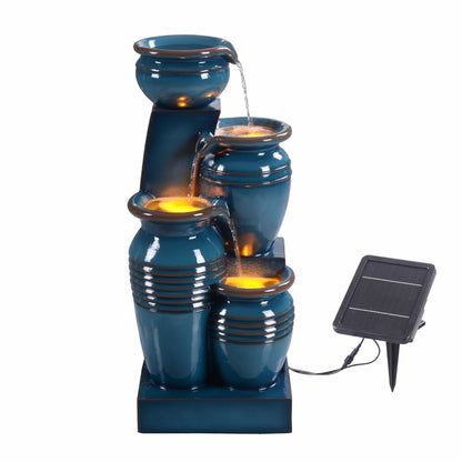 Efflux - Solar 4 Tier  Bowls Lighting Water Feature