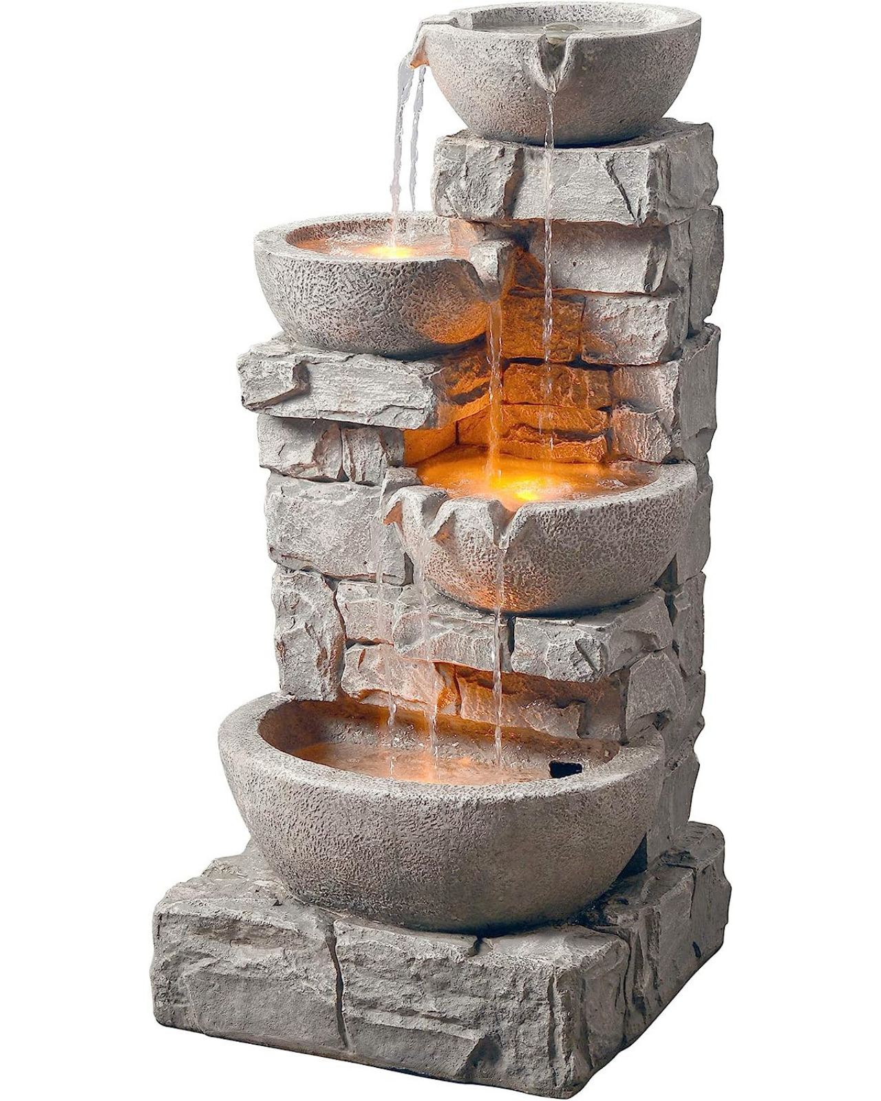 Opal - 4 Tier Lighting Bowls Water Feature Fountain