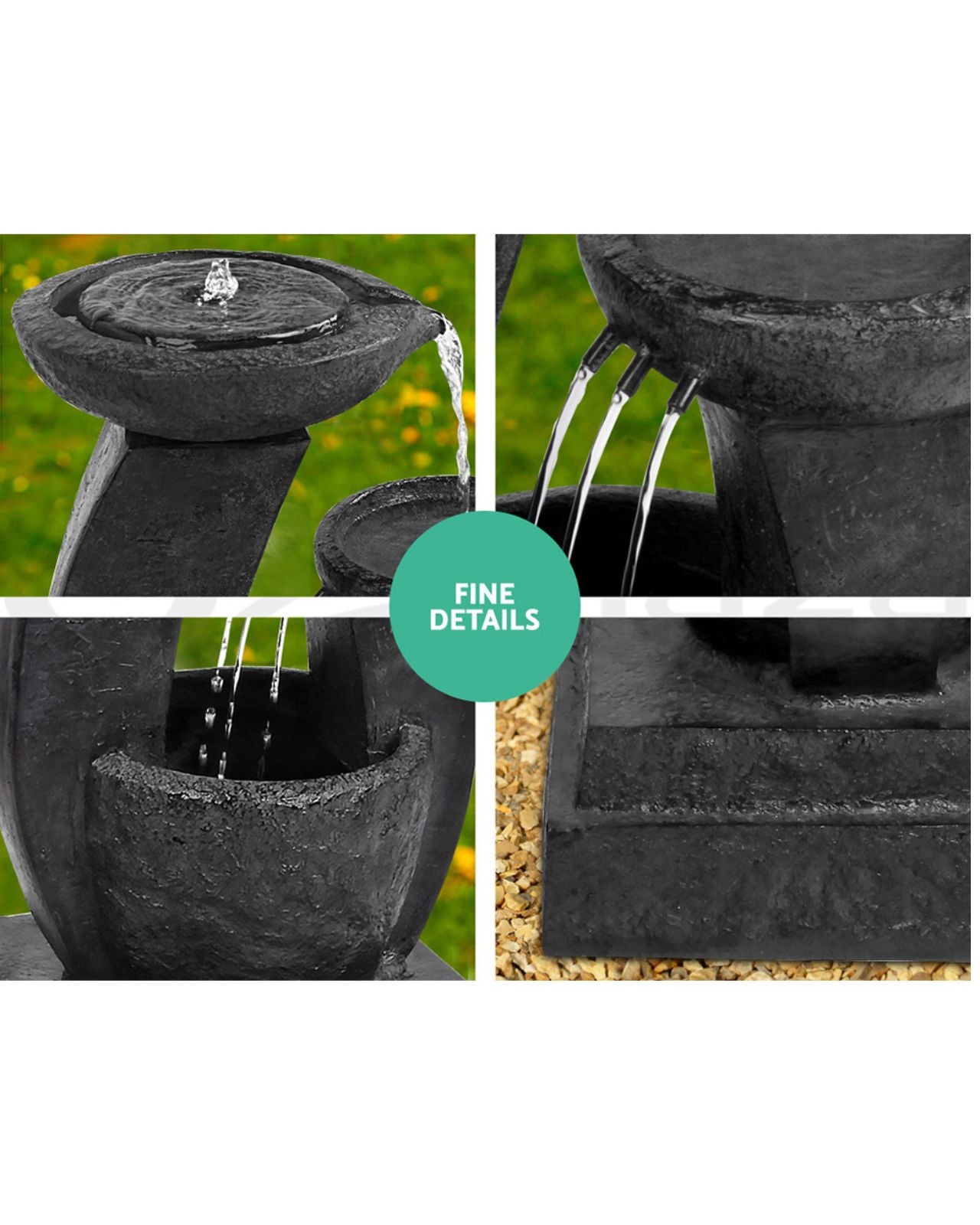 Streamlet - Solar 3 Tier LED Light Water Feature