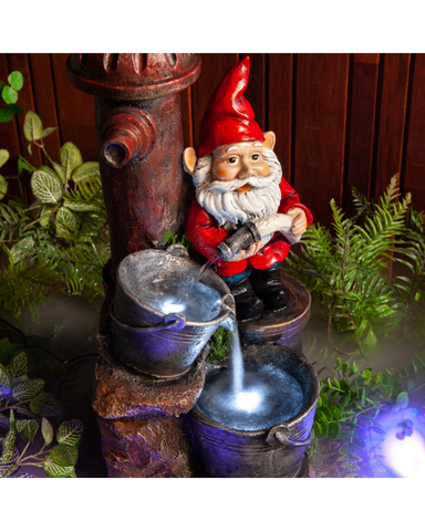 Vera - Gnome Bowls Fire Hydrant Lighting Water Feature 56cm