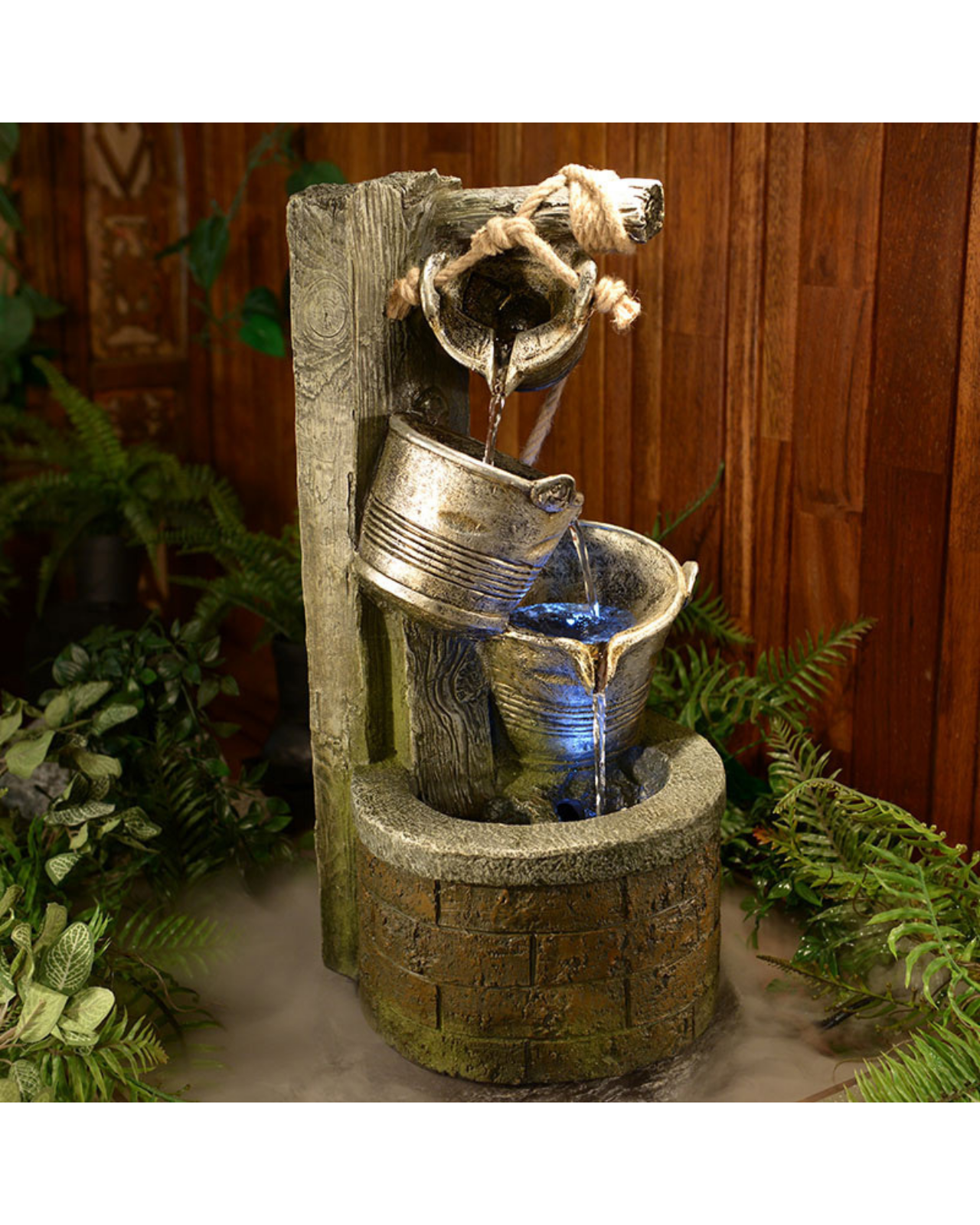 Fawn - Wishing Well Lighting Water Feature Fountain 61cm