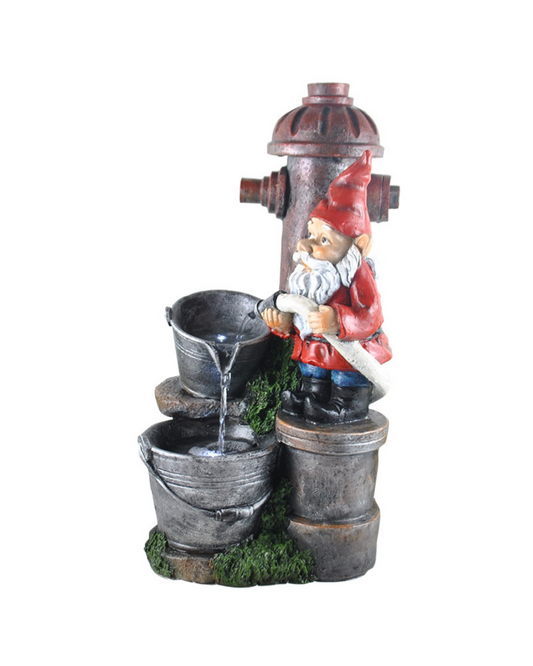 Vera - Gnome Bowls Fire Hydrant Lighting Water Feature 56cm