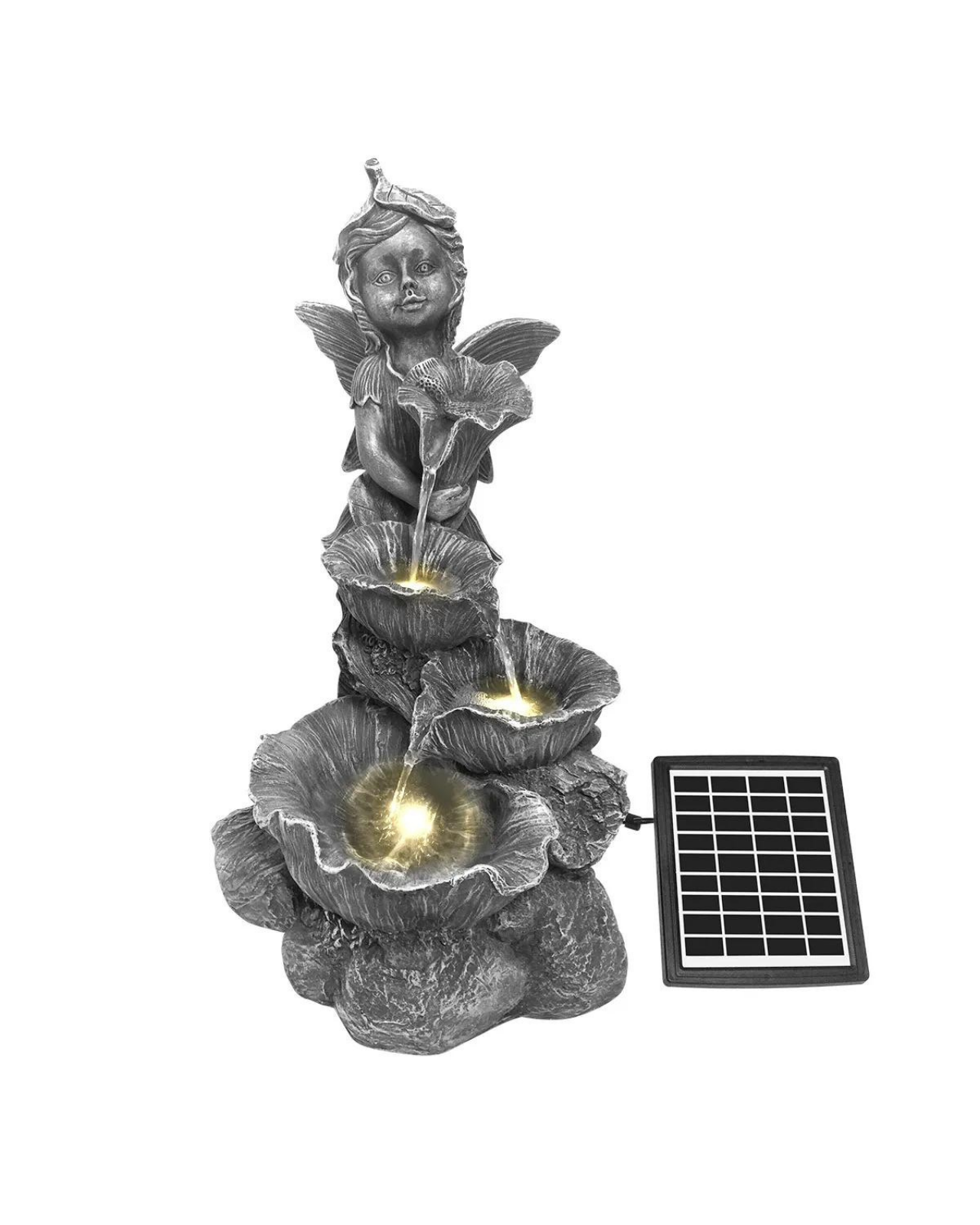 Luna - Solar Fairy 4 Tier Lighting Water Feature Bird Bath