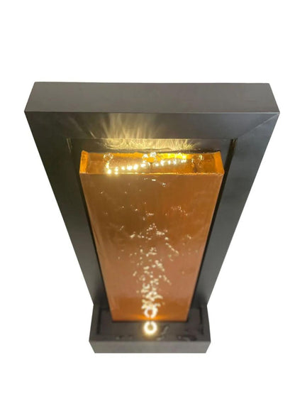 Luminescent - Steel Wall LED Light Water Feature