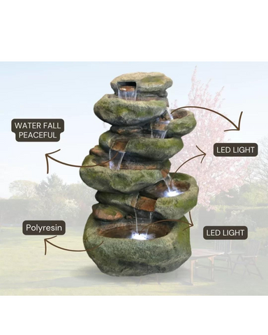 Bubbler - Natural Rock Waterfall Water Feature Fountain 120cm