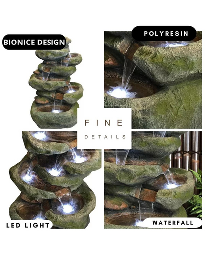 Bubbler - Natural Rock Waterfall Water Feature Fountain 120cm