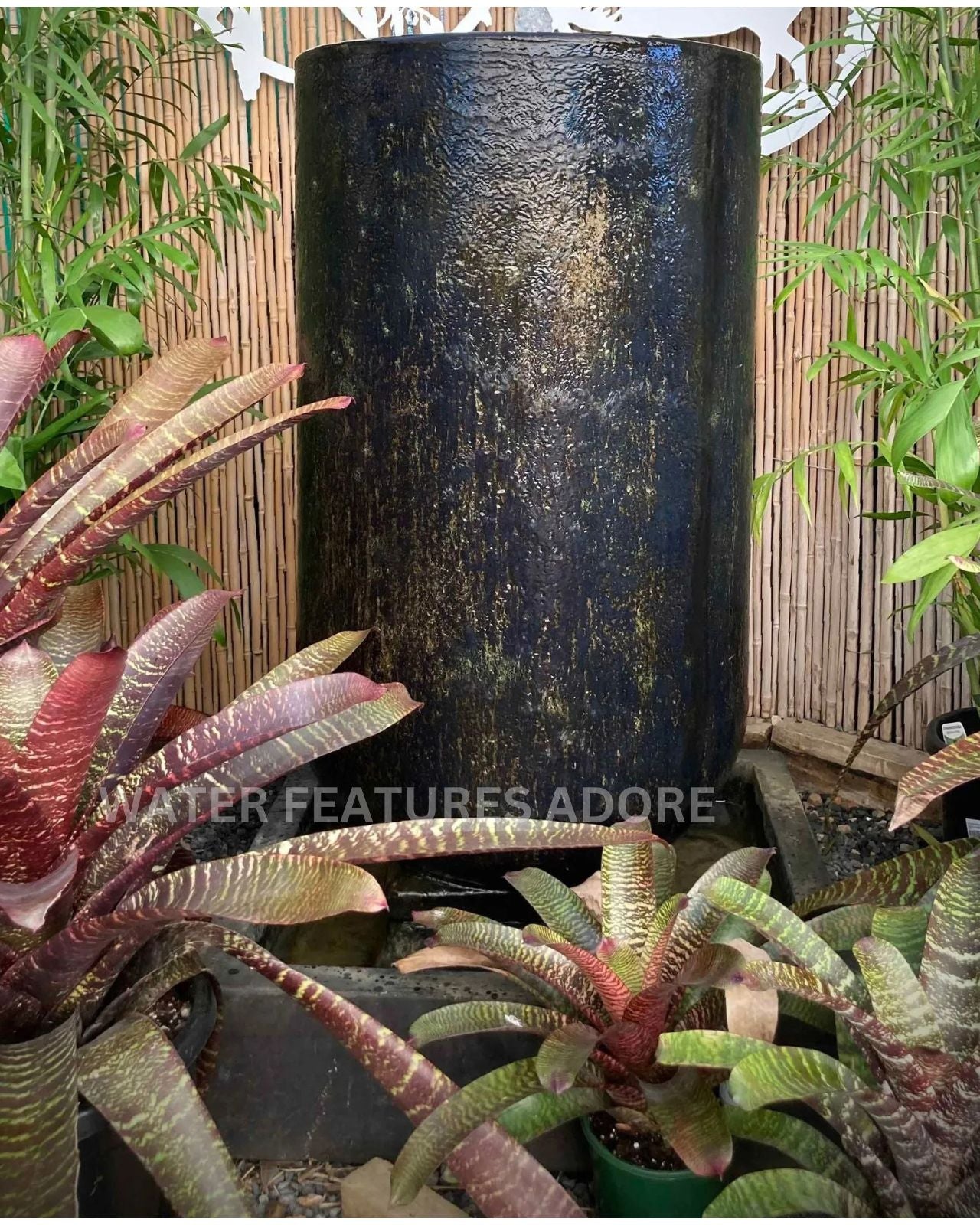 Shimmer - Modern Pillar Water Feature with pond base