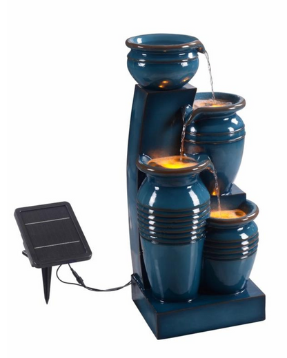 Efflux - Solar 4 Tier  Bowls Lighting Water Feature