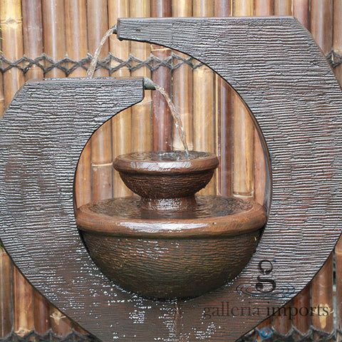 Canal - Balinese Concrete Eclipse Bowl Pond Water Feature