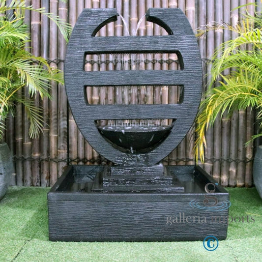 Seep - Balinese Concrete Harp Cascade Water Feature 120cm