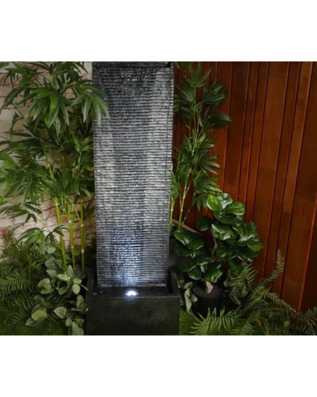 Frolic - Modern Wall Waterfall Lighting Water Feature 100cm