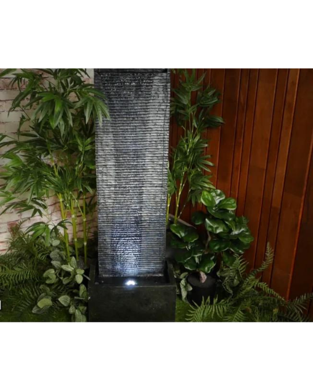 Frolic - Modern Wall Waterfall Lighting Water Feature 100cm