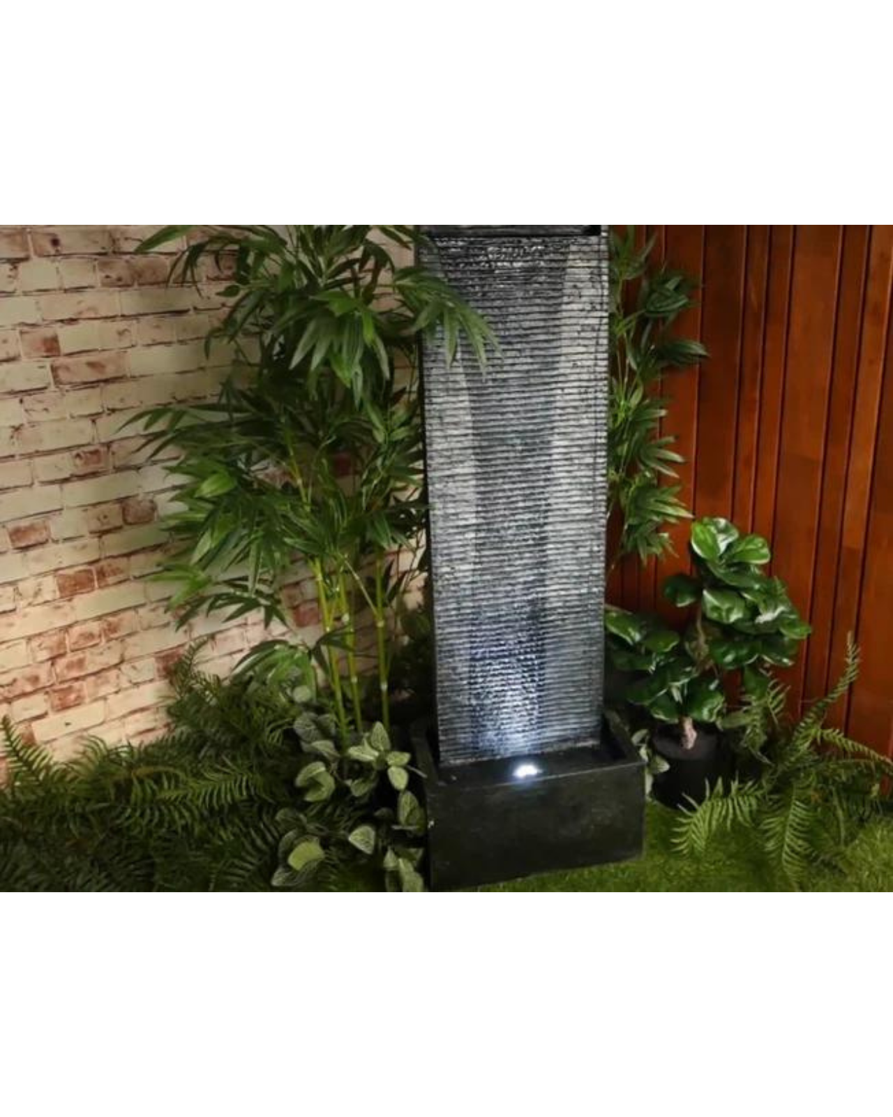 Frolic - Modern Wall Waterfall Lighting Water Feature 100cm