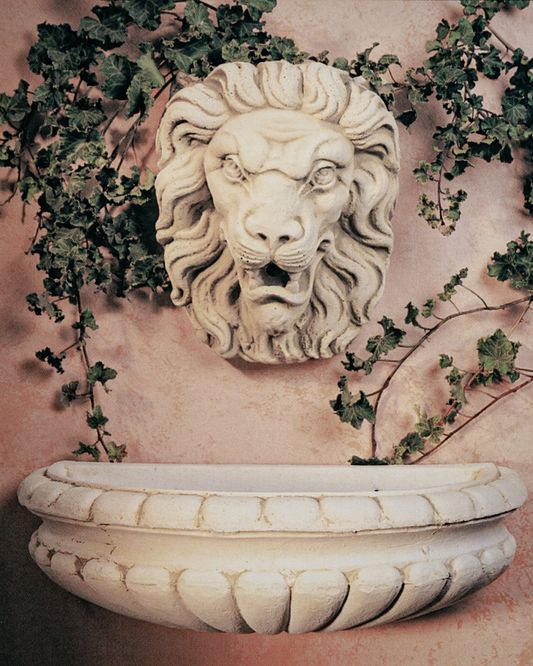 Levante - Lion Concrete Limestone Wall Water Feature