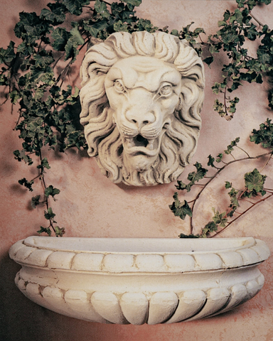 Levante - Lion Concrete Limestone Wall Water Feature