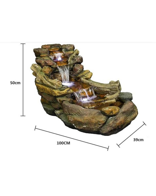 Pearl - Log Rock Lighting Water Feature Fountain 50cm
