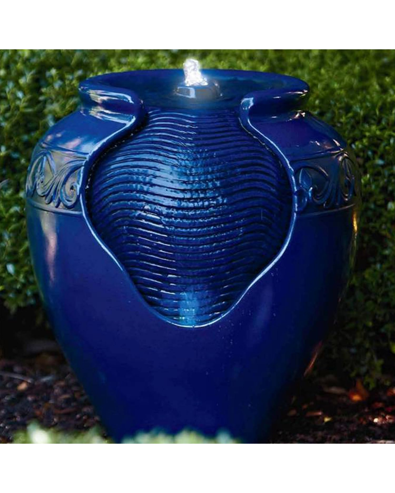 Fay - Glazed Pot Lighting Water Feature Fountain