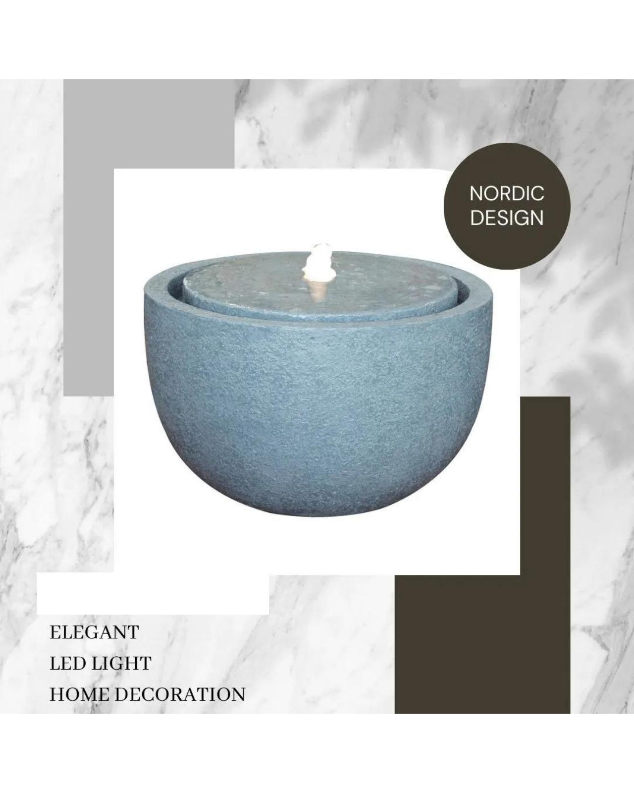 Aquify - Stone Bowl Lighting Water Feature Fountain