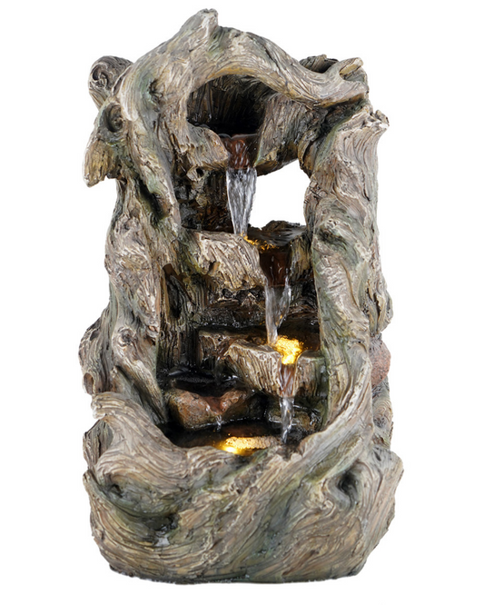 Wooden Logs LED Light Water Feature 50cm