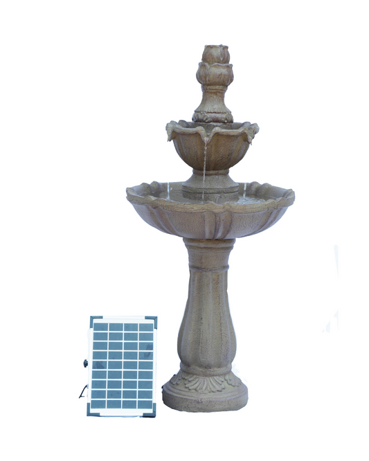 Ruby - 3 Tier Solar Bird Bath Water Feature Fountain 95cm