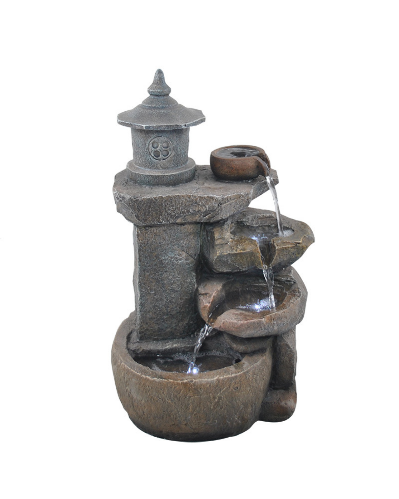 Solis - Pagoda Bowls Tiered Lighting Water Feature 50cm – Water ...