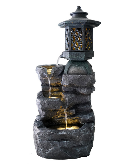 Brisk - Pagoda Rocks Lighting Water Feature Fountain 62cm