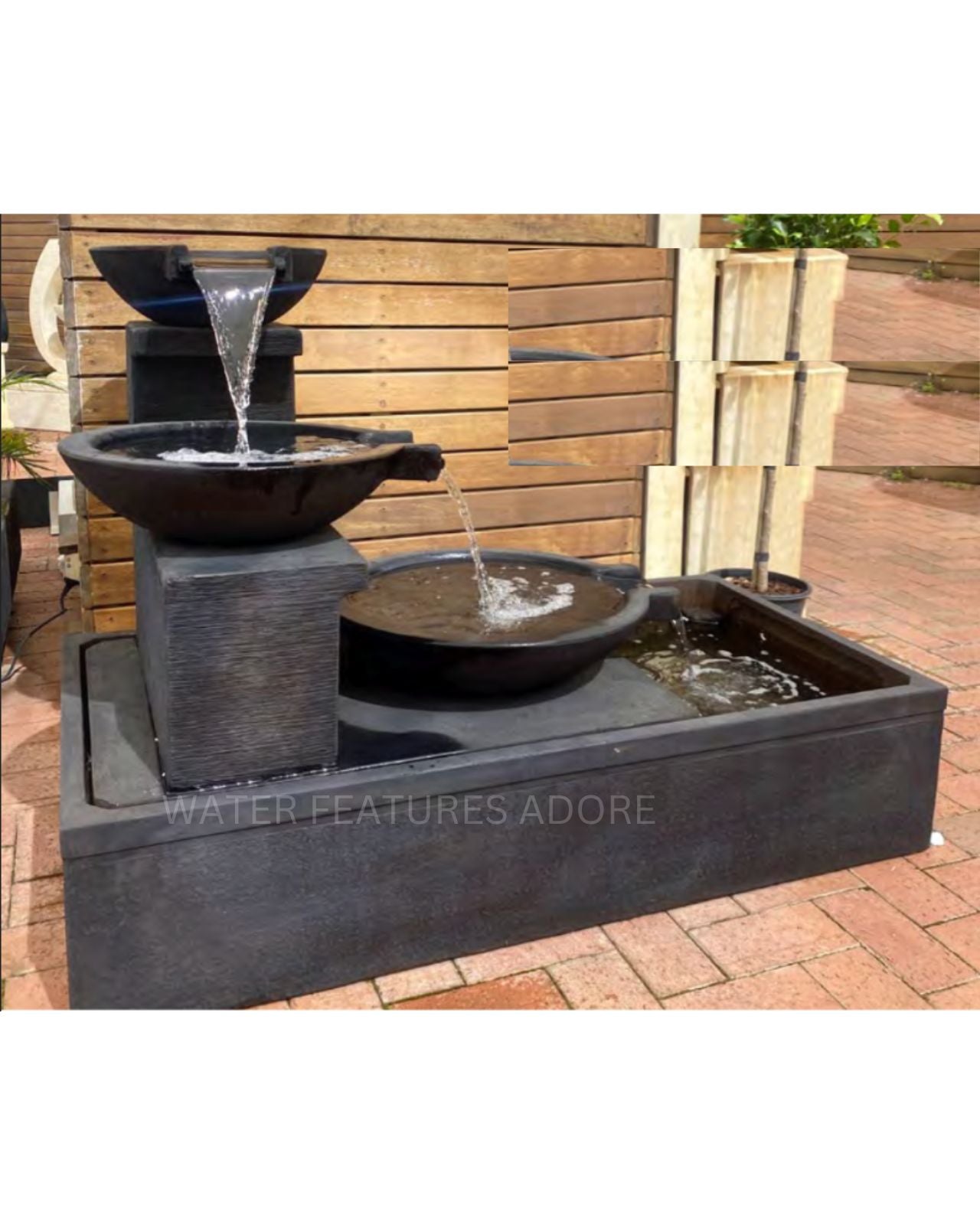 Lakehaven - Balinese Tiered Bowls Water Feature with Pond Base