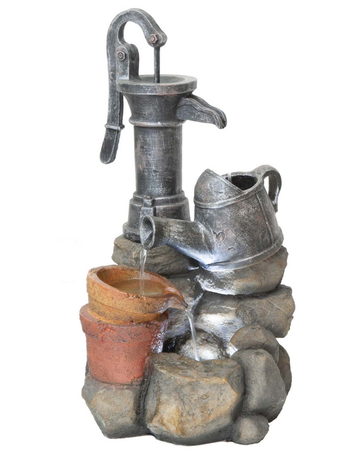 Veer - Hand Pump Bowls Lighting Water Feature 55cm