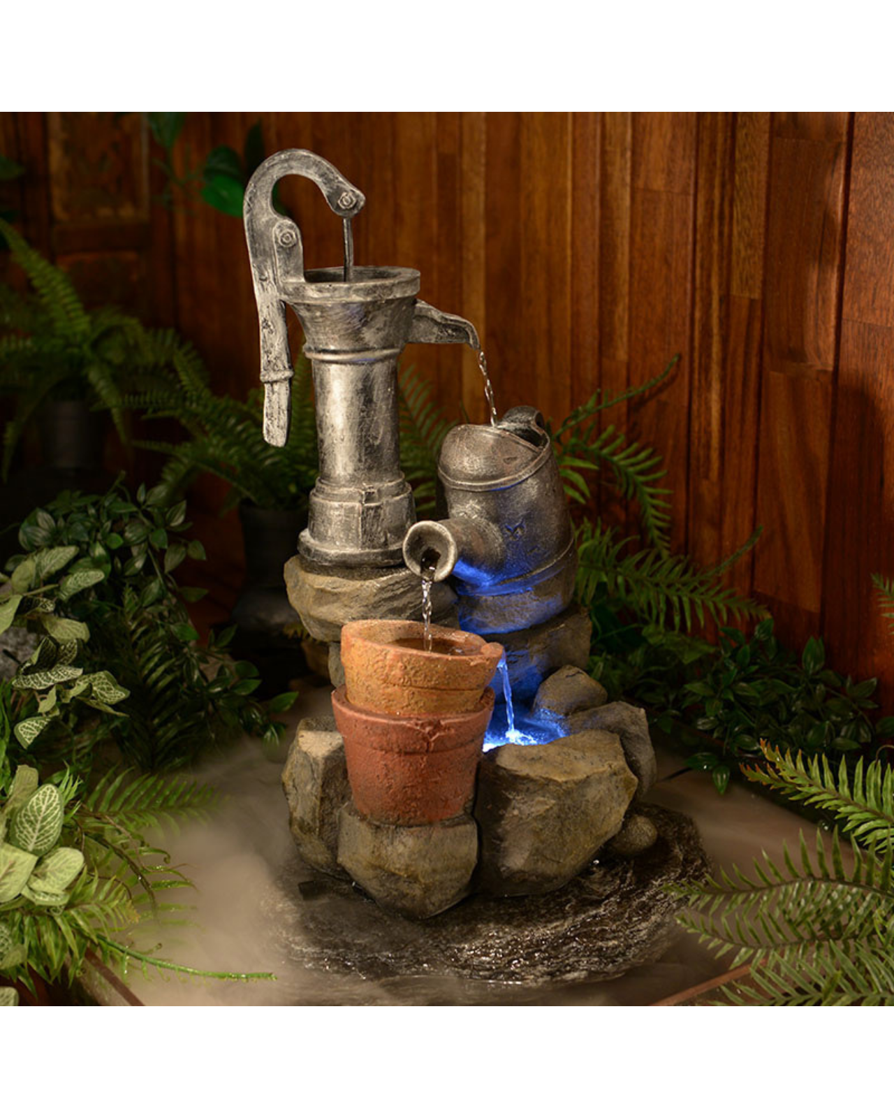 Veer - Hand Pump Bowls Lighting Water Feature 55cm