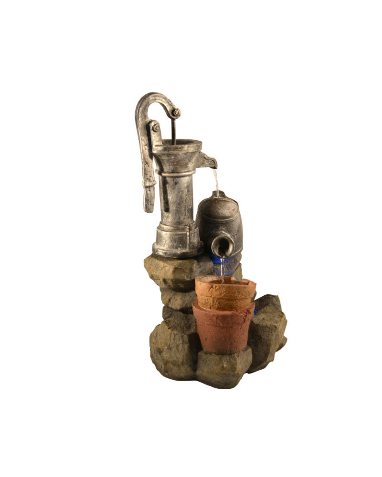 Veer - Hand Pump Bowls Lighting Water Feature 55cm