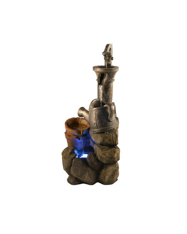 Veer - Hand Pump Bowls Lighting Water Feature 55cm