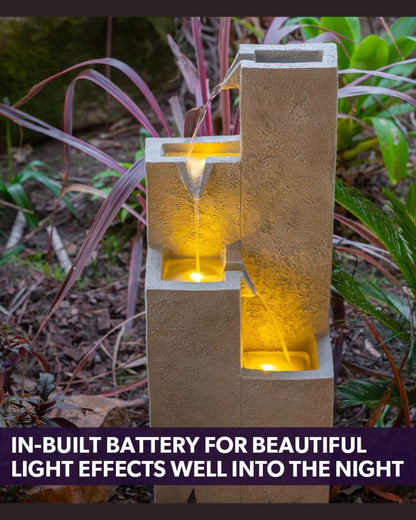 Coral - Solar Cascading Modern Wall LED Light Water Feature