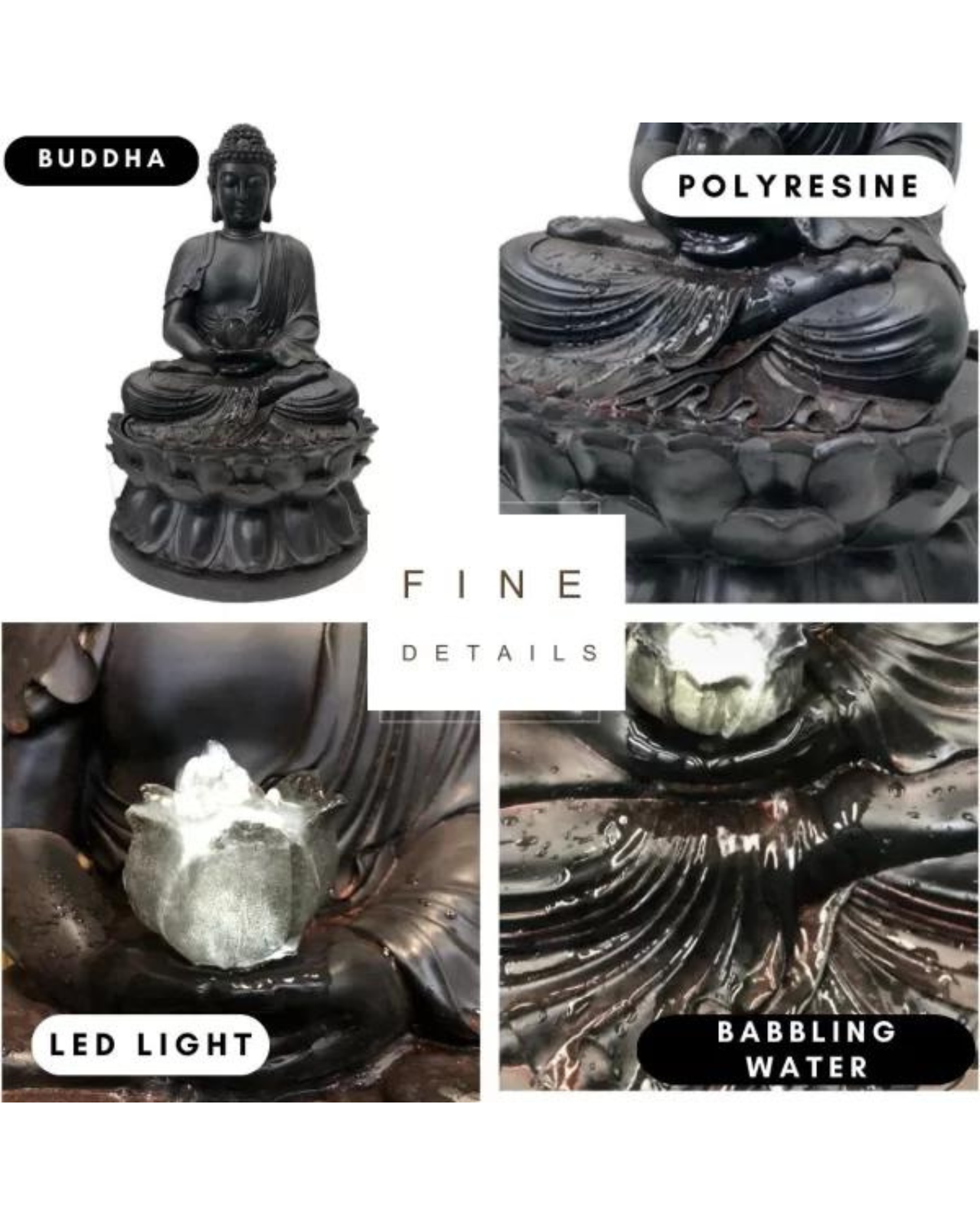 Buddha's Bliss - Solar Garden Water Fountain