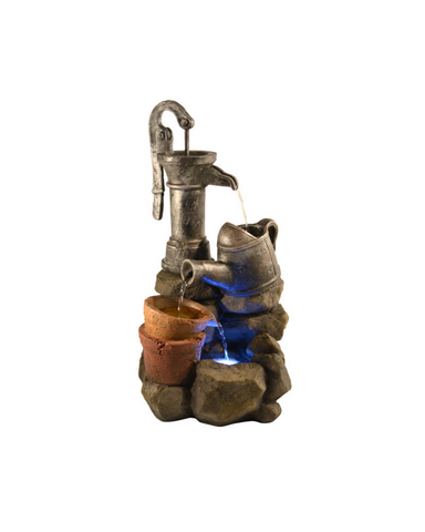 Veer - Hand Pump Bowls Lighting Water Feature 55cm