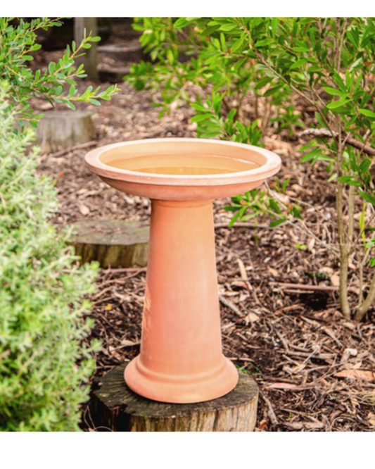 Flit - Glazed Terracotta Garden Bird Bath 57cm