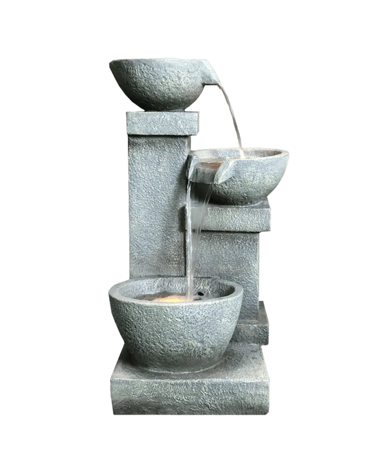 Mist- Cascading Lighting 3 Bowls Waterfalls Water Feature