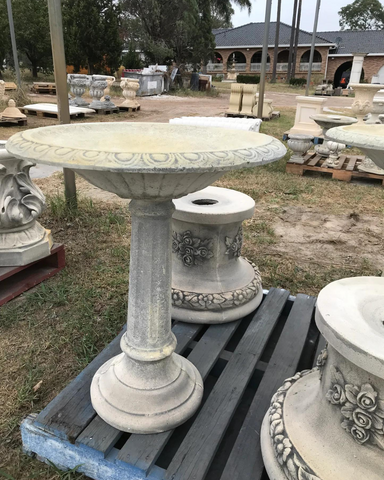 Poesia - Concrete Limestone Garden Bird Bath 84cm