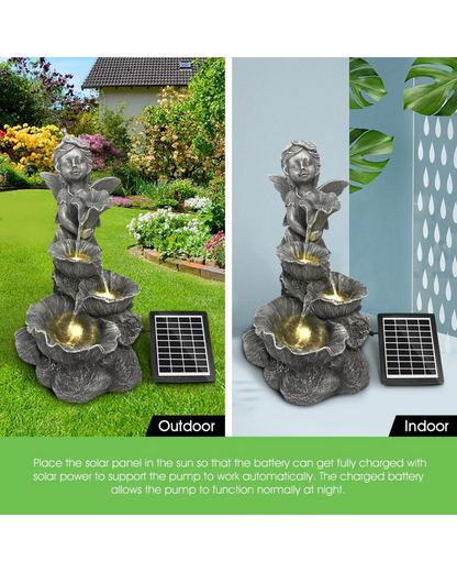 Luna - Solar Fairy 4 Tier Lighting Water Feature Bird Bath