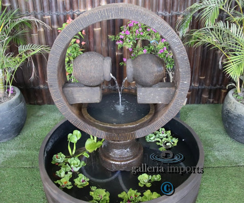 Outfall - Balinese Concrete Bowl Sphere Pond Water Feature