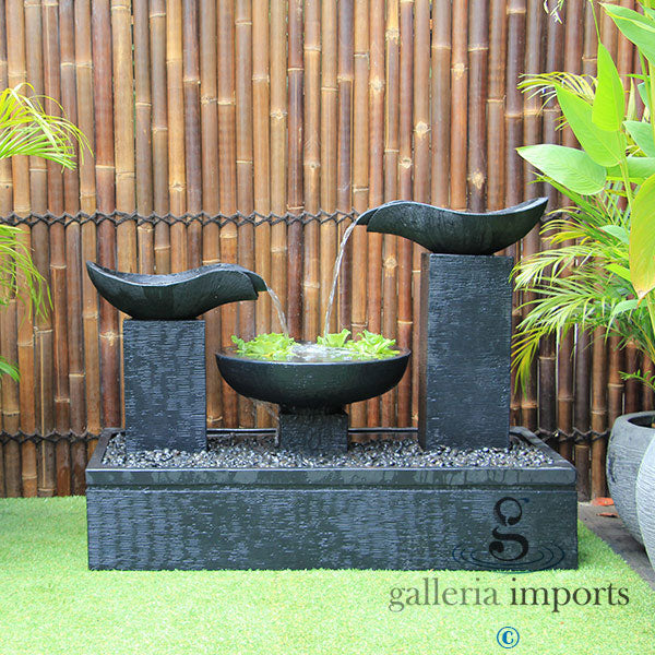 Moraine - Balinese Concrete 3 Bowl Water Feature 110cm