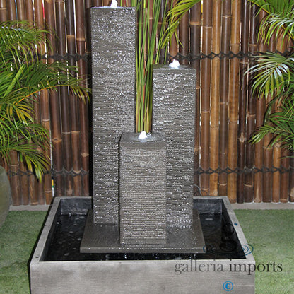 Freshet - Balinese Concrete 3 Tower Atlantis Water Feature