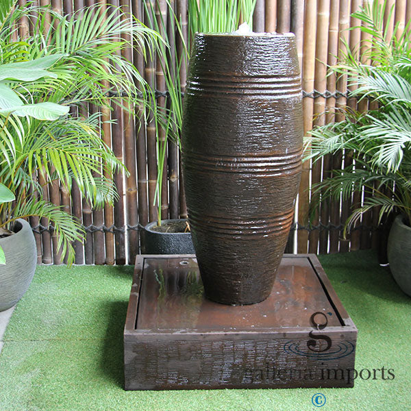 Firth - Balinese Concrete Cuban Bowl Pond Water Feature 135cm