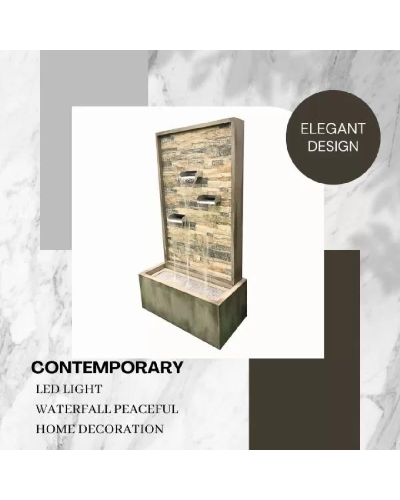 Sereno - Modern Waterfall Wall Water Feature Fountain